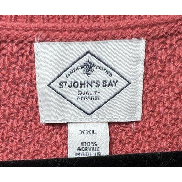 Womens 2XL St John's Bay Orange Cable Knit Pullover Sweater - Picture 8 of 9